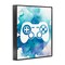 Stupell Industries Blue Controller Splatter Framed Giclee, design by Marcus Prime